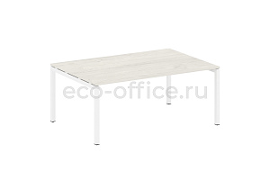 Стол переговорный (1 столешница) METAL SYSTEM QUATTRO 5x5 50БП.ПРГ-1.5 Дуб Наварра / Белый металл фото