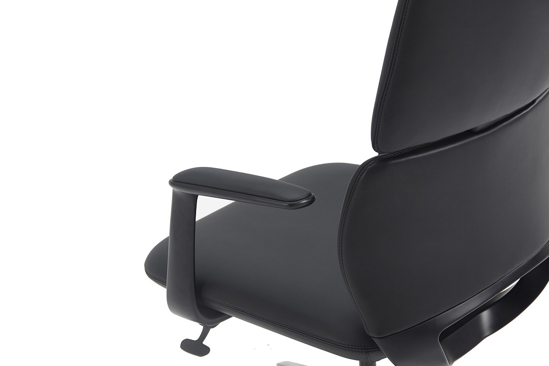 кресло руководителя rv design venetto-m fk013-b12 чёрная кожа фото