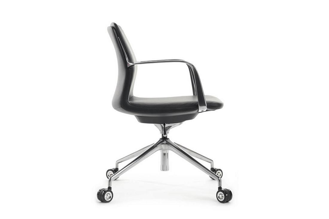 Конференц-кресло RV Design PLAZA-M FK004-B12 Чёрная кожа  стоимость