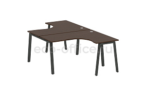 Рабочая станция криволинейная METAL SYSTEM STYLE БА.РАС-СА-2.3 Венге Цаво / Антрацит металл фото