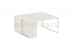 Рабочая станция с опорным шкафом-купе METAL SYSTEM QUATTRO 5x5 50БО.РС-СШК-1.2 Дуб Наварра / Белый металл фото