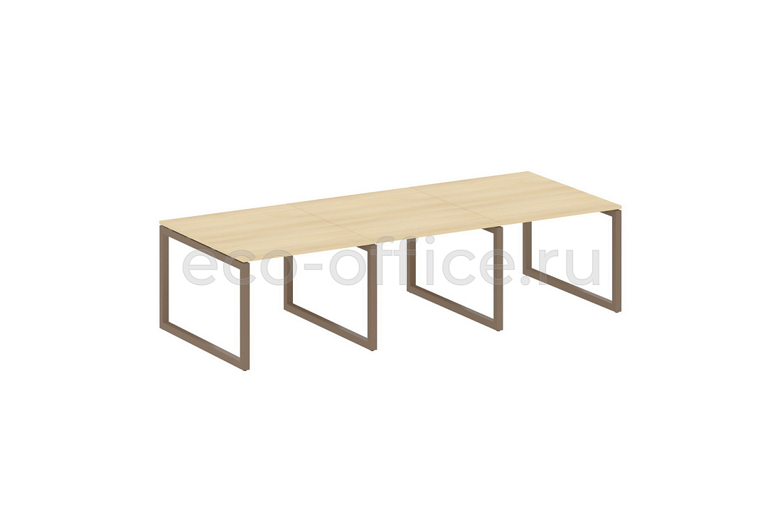 Стол переговорный (3 столешницы) METAL SYSTEM QUATTRO 5x5 50БО.ПРГ-3.1 Акация Лорка / Мокко металл  стоимость