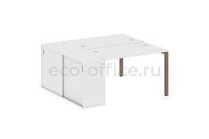 Рабочая станция с опорным шкафом-купе METAL SYSTEM STYLE БП.РС-СШК-1.2 Белый / Мокко металл фото
