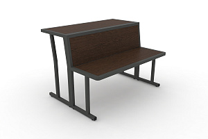 Комплект скамья со столом DESK DKN-1100LS Венге Цаво / Антрацит металл фото