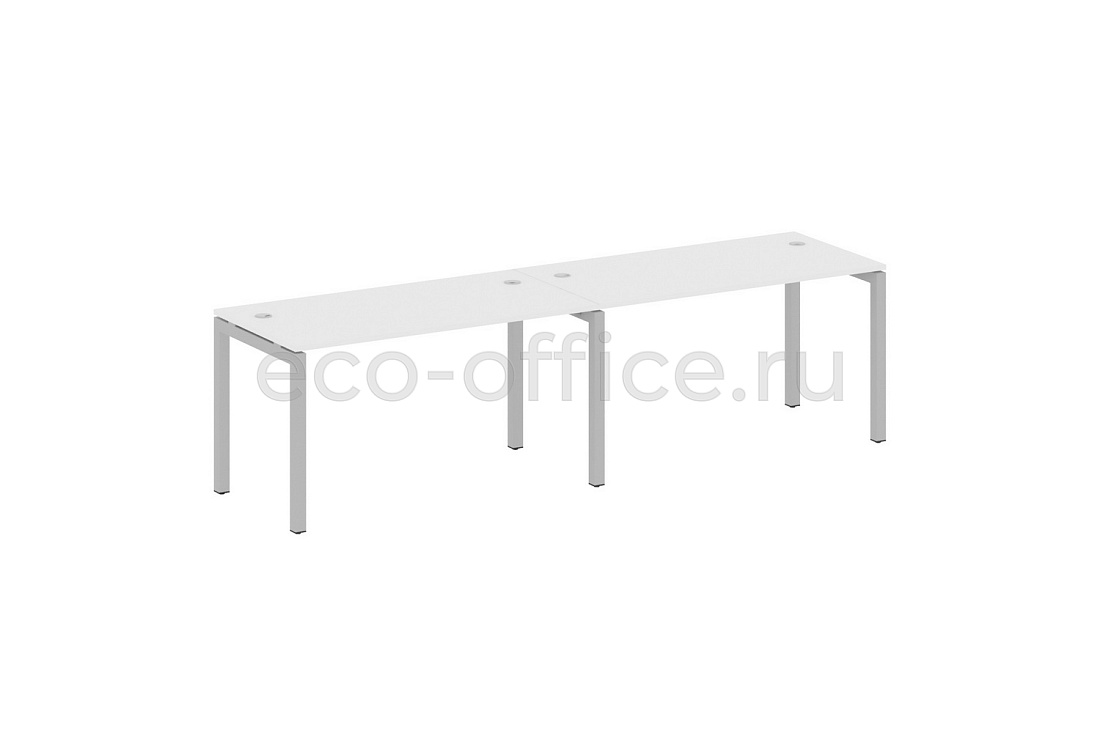 Рабочая станция на 2 рабочих места METAL SYSTEM QUATTRO 5x5 50БП.СМ-2.3 Белый / Серый металл  стоимость