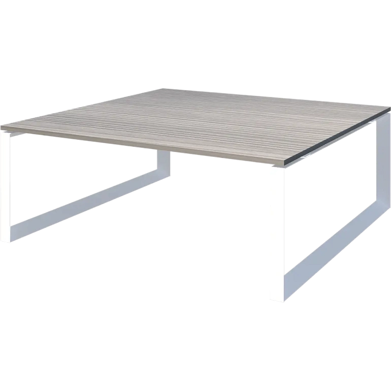 стол переговорный на металлокаркасе protech нтмп.о-180.11 лиственница/белый фото