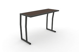 Стол учебный двухместный DESK DK-1100S Венге Цаво / Антрацит металл фото