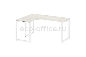 Стол криволинейный левый METAL SYSTEM STYLE БО.СА-4 (L) Дуб Наварра / Белый металл фото
