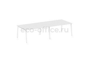 Стол переговорный (2 столешницы) METAL SYSTEM STYLE БА.ПРГ-2.4 Белый / Белый металл фото