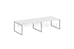 Стол переговорный (2 столешницы) METAL SYSTEM QUATTRO 5x5 50БО.ПРГ-2.4 Белый / Серый металл фото