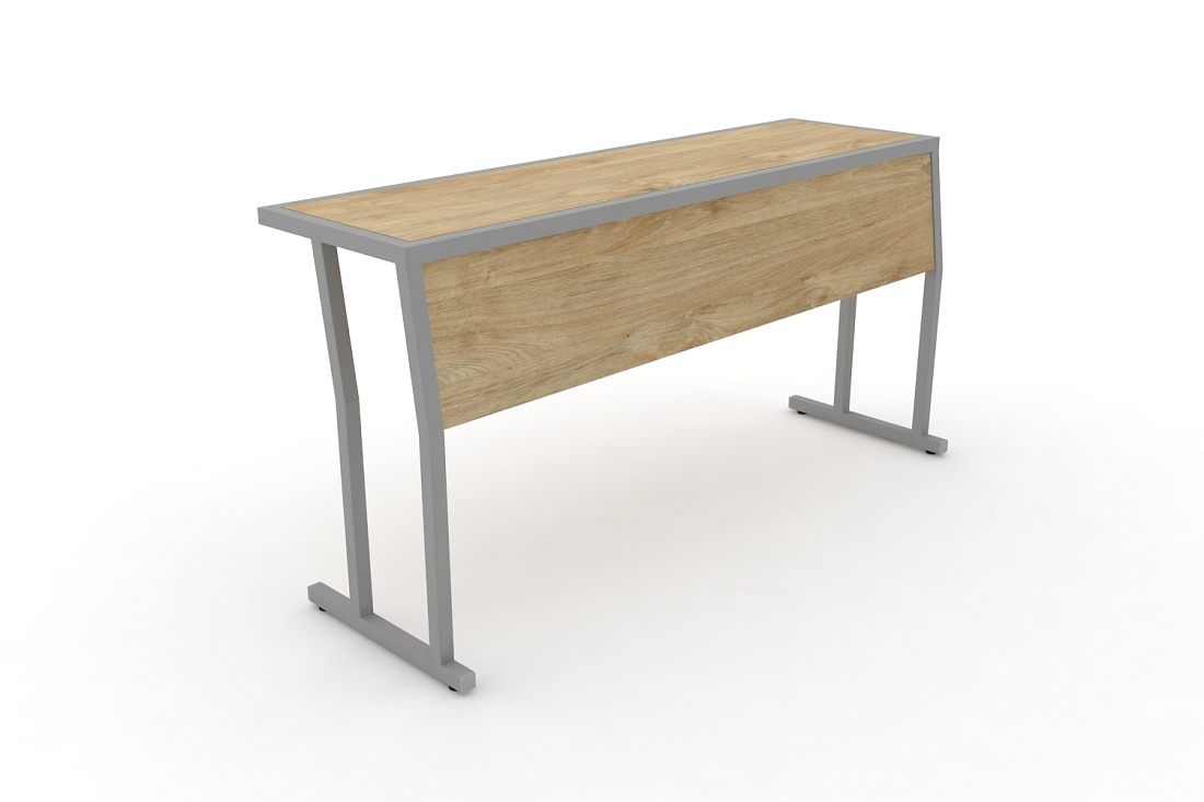 Стол учебный трехместный с царгой DESK DK-1500SP Тиквуд Светлый / Серый Металл  стоимость