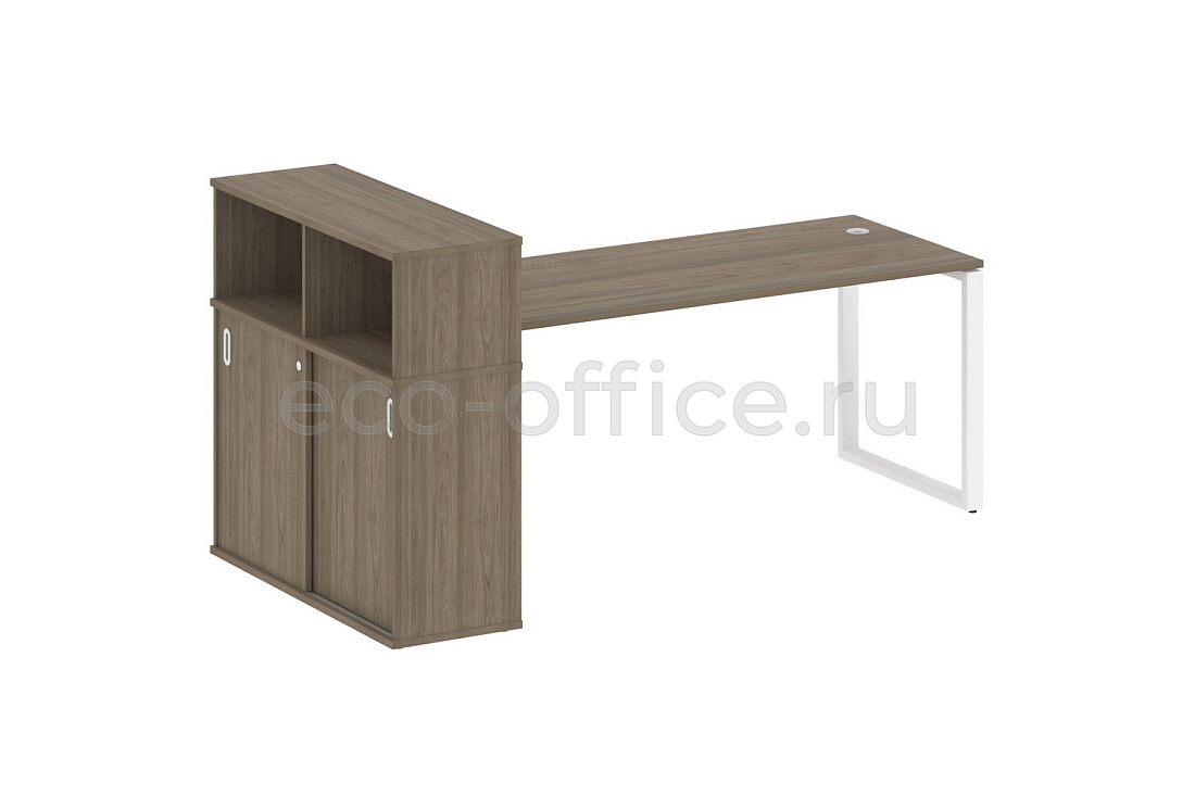 Рабочая станция с опорным шкафом-купе METAL SYSTEM STYLE БО.РС-СШК-3.5 Вяз Благородный / Белый металл  стоимость