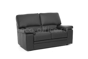 Двухместный диван ELLA 2 Dakota black Чёрная кожа фото