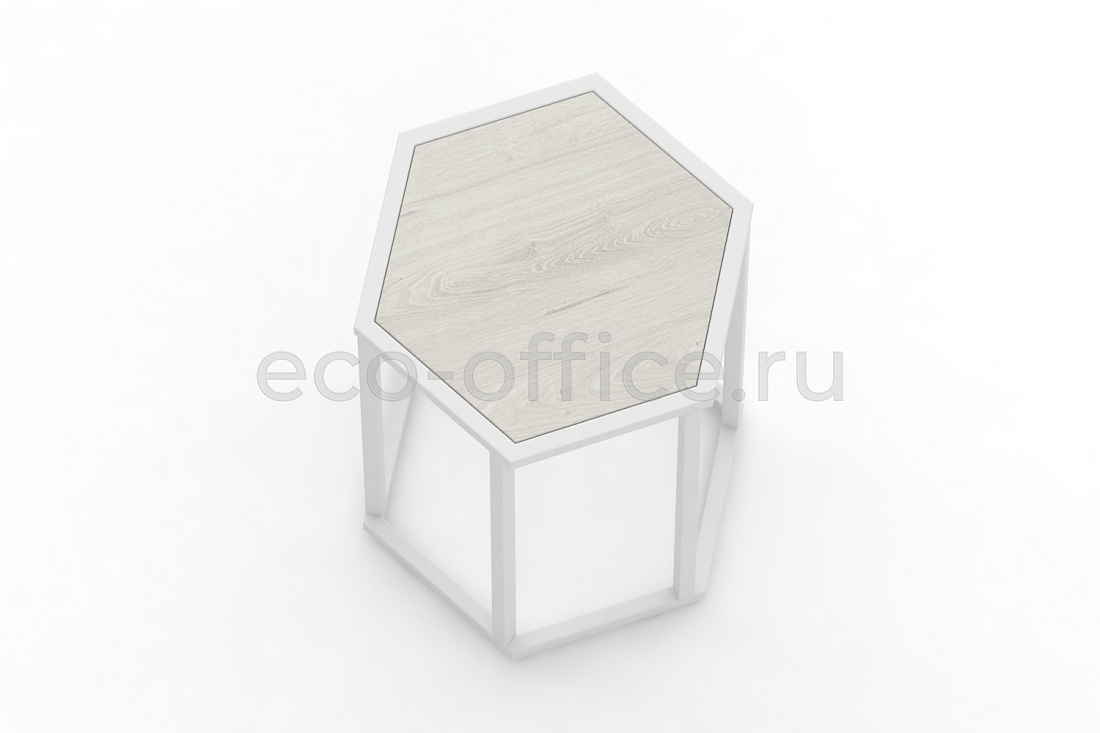 Стол журнальный HEX-600 Дуб Наварра / Белый металл  стоимость