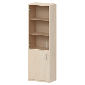 Шкаф комбинированный узкий с тонированным стеклом Protech А-321/А-стл321тон Бук фото