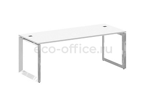 Стол руководителя ONIX DIRECT LUX M-O.MO-SRR-6.8 Белый Бриллиант / Нержавеющая сталь фото