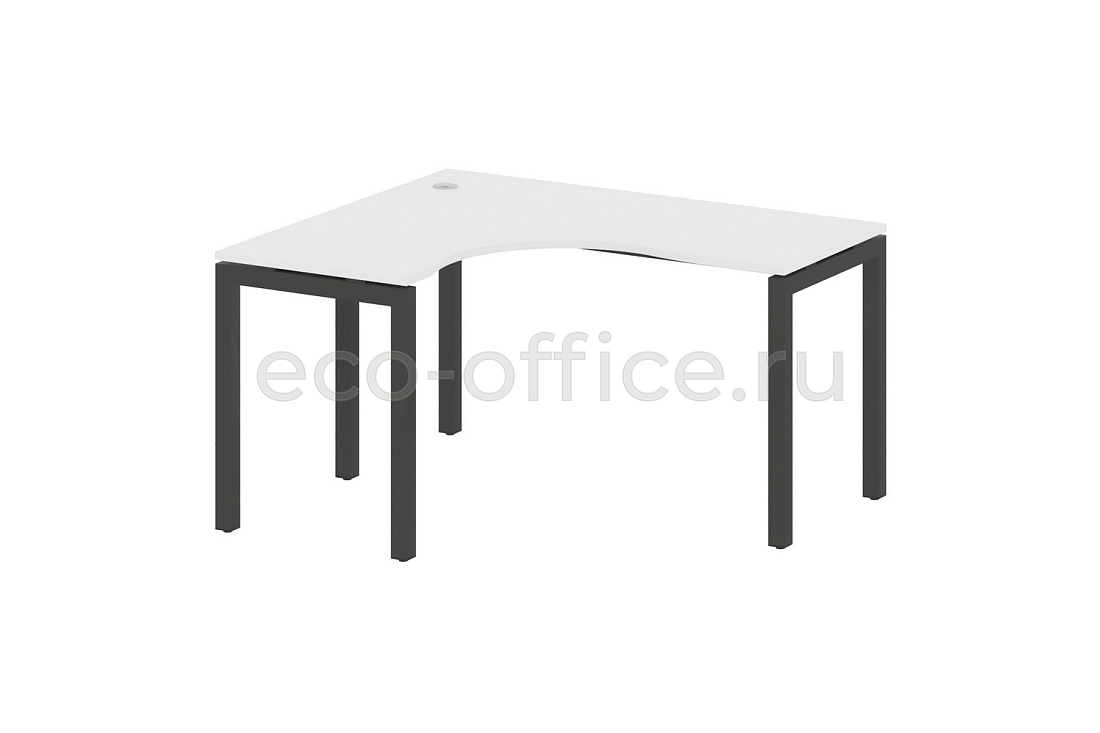 Стол криволинейный левый METAL SYSTEM QUATTRO 5x5 50БП.СА-3 Л Белый / Антрацит металл купить в Москве
