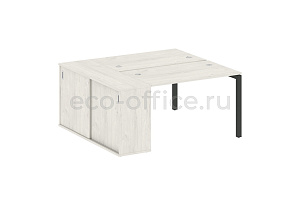 Рабочая станция с опорным шкафом-купе METAL SYSTEM QUATTRO 5X5 50БП.РС-СШК-1.2 Дуб Наварра / Антрацит металл фото