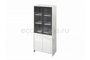 Шкаф для документов FESTUS FI-671.G Хромикс Белый / Мрамор Леванто белый фото
