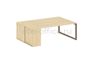 Рабочая станция с опорным шкафом-купе METAL SYSTEM QUATTRO 5x5 50БО.РС-СШК-1.5 Акация Лорка / Мокко металл фото