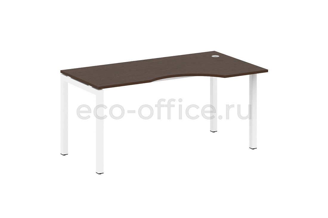 Стол криволинейный правый METAL SYSTEM QUATTRO 5x5 50БП.СА-1 Пр Венге Цаво / Белый металл купить в Москве