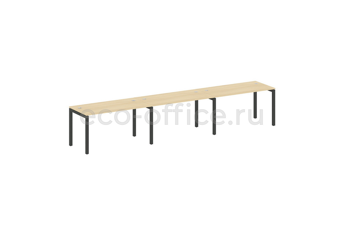 Рабочая станция на 3 рабочих места METAL SYSTEM QUATTRO 5x5 50БП.СМ-3.3 Акация Лорка / Антрацит металл  стоимость