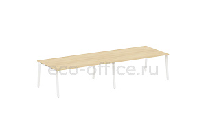 Стол переговорный (2 столешницы) METAL SYSTEM STYLE БА.ПРГ-2.5 Акация Лорка / Белый металл фото