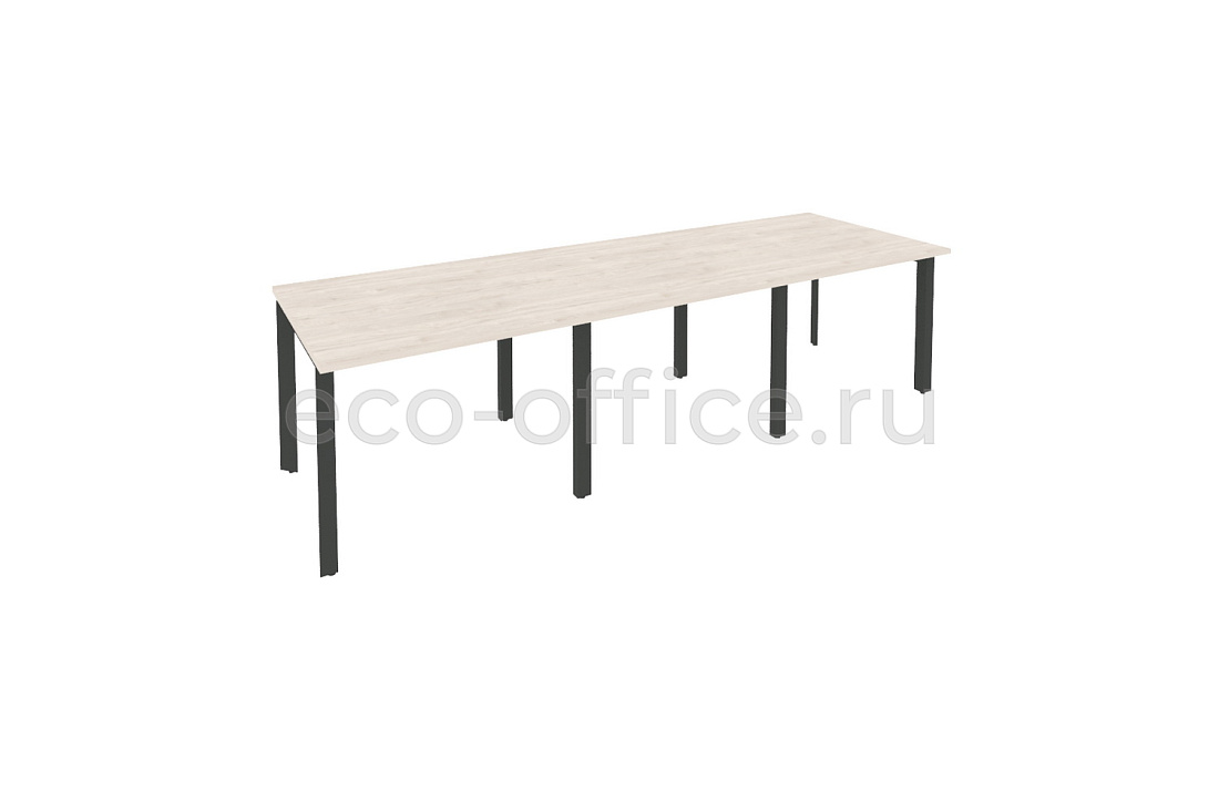 Стол переговорный (3 столешницы) ONIX O.MP-PRG-3.1 Денвер Светлый / Антрацит металл купить в Москве