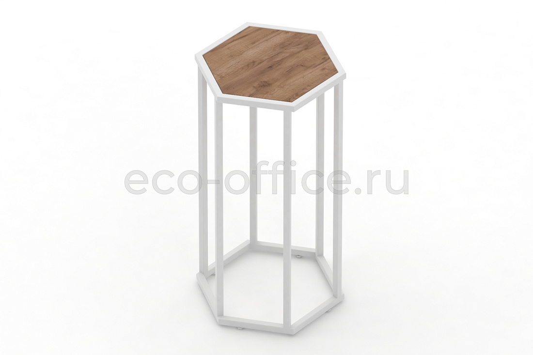 Стол журнальный HEX-800 Дуб Табак / Белый металл  стоимость