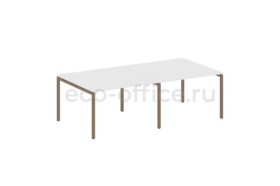 Стол переговорный (2 столешницы) METAL SYSTEM QUATTRO 4x4 40БП.ПРГ-2.2 Белый / Мокко металл  стоимость