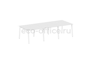 Стол переговорный (3 столешницы) METAL SYSTEM STYLE БА.ПРГ-3.1 Белый / Белый металл фото