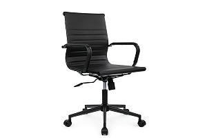 Кресло руководителя RV Chair HUGO 6002-2SEB Чёрная экокожа фото