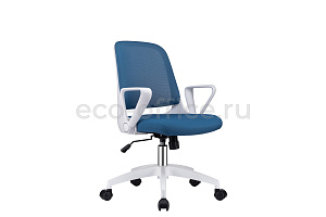 Кресло офисное RV Design W-158 Белый пластик / Синяя сетка фото