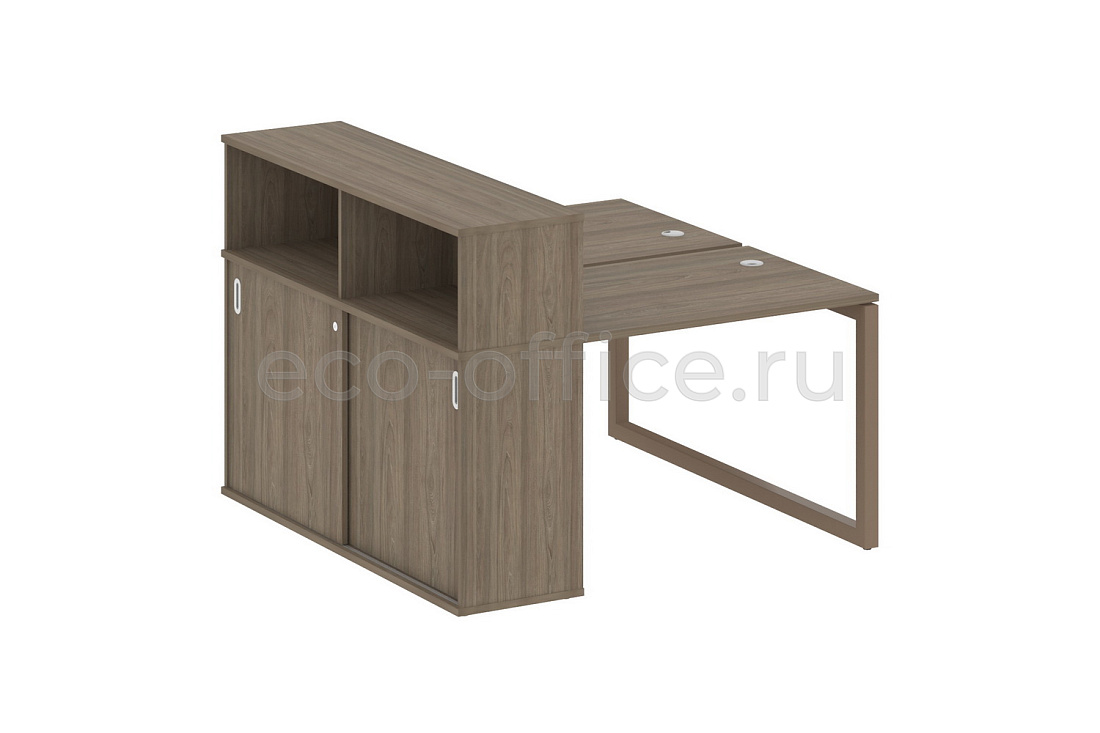 Рабочая станция с опорным шкафом-купе METAL SYSTEM QUATTRO 5x5 50БО.РС-СШК-2.1 Вяз Благородный / Мокко металл  стоимость