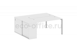 Рабочая станция с опорным шкафом-купе METAL SYSTEM QUATTRO 4x4 40БП.РС-СШК-1.3 Белый / Серый металл фото