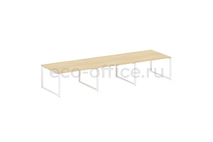 Стол переговорный (3 столешницы) METAL SYSTEM STYLE БО.ПРГ-3.3 Акация Лорка / Белый металл фото
