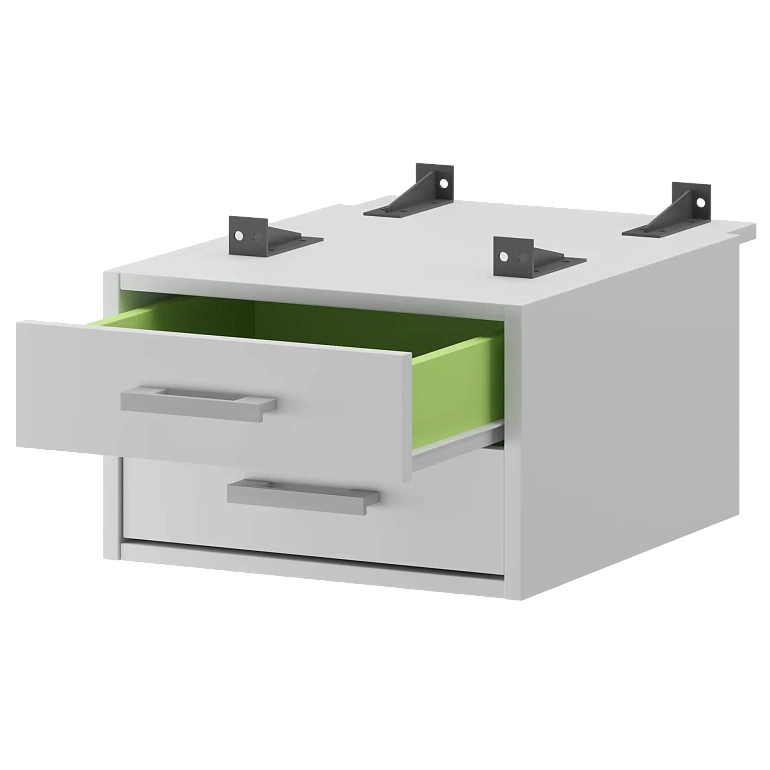 тумба подвесная для столов на м/каркасе гл.730 мм protech амт2-02.73 белый фото