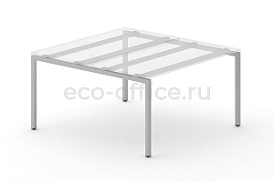 Металлокаркас на П-образных опорах 40x40 для рабочей станции 1000*1475 Серый металл фото
