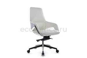 Кресло руководителя RV Design AURA-M FK005-B Белая кожа фото