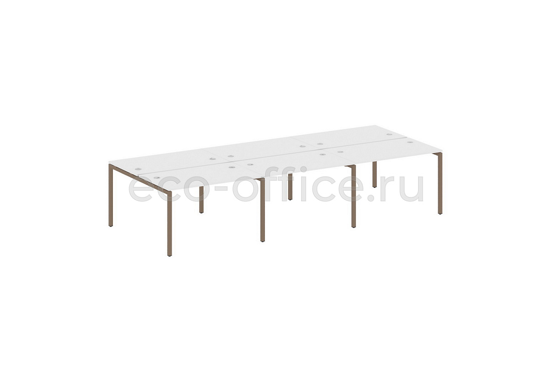 Рабочая станция на 6 рабочих мест METAL SYSTEM QUATTRO 5x5 50БП.СМ-6.2 Белый / Мокко металл  стоимость