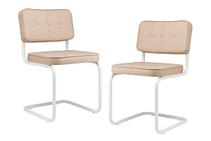 Комплект конференц-кресел ECO-CHAIR COLOMBO Comfort CLM-05 Бежевый велюр / Белый металл фото