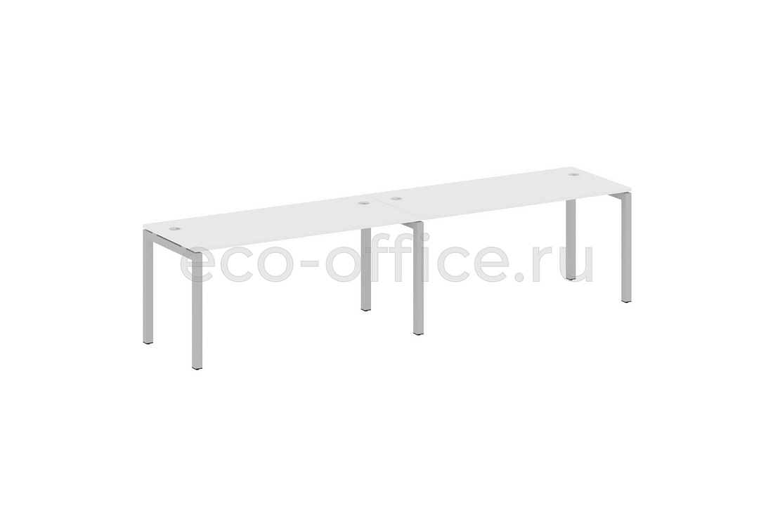 Рабочая станция на 2 рабочих места METAL SYSTEM QUATTRO 5x5 50БП.СМ-2.4 Белый / Серый металл  стоимость
