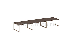 Стол переговорный (3 столешницы) METAL SYSTEM QUATTRO 5x5 50БО.ПРГ-3.4 Венге Цаво / Мокко металл фото