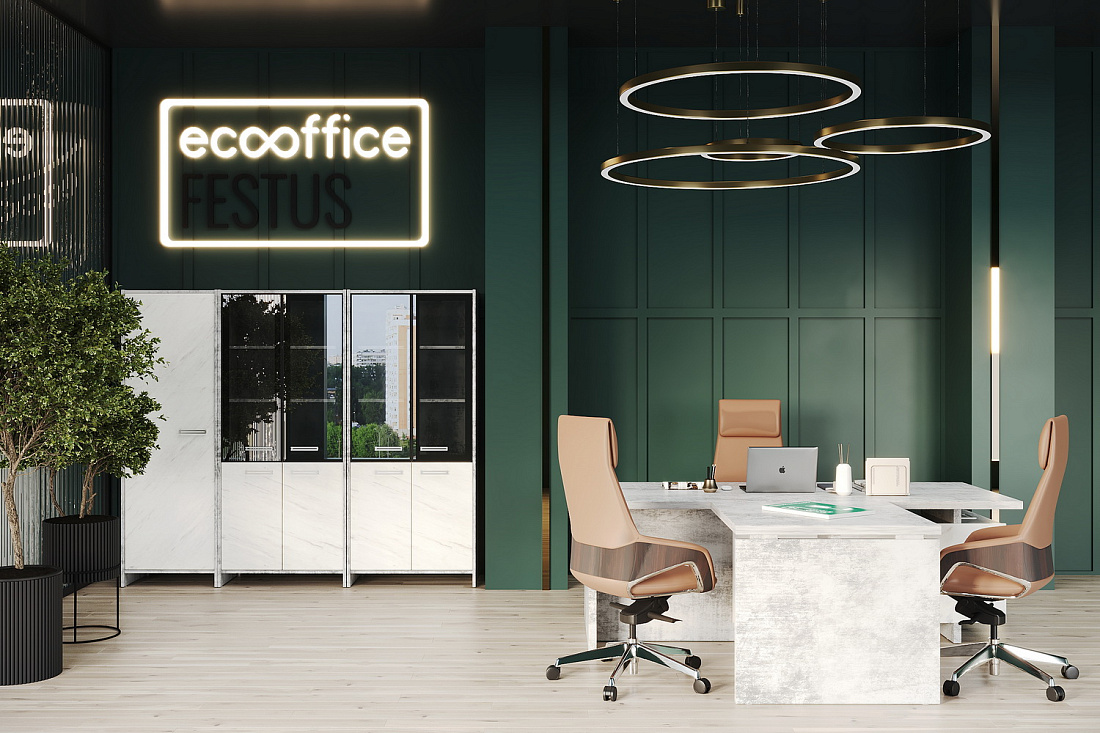 Кабинет руководителя FESTUS Хромикс Белый / Мрамор Леванто белый  стоимость