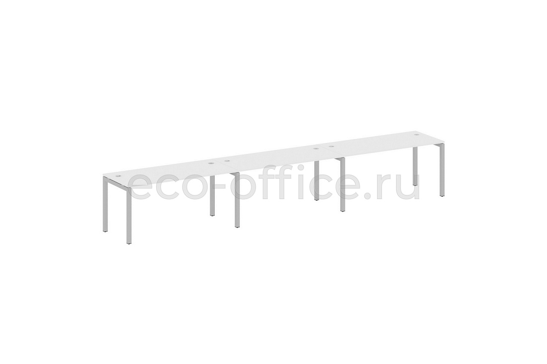 Рабочая станция на 3 рабочих места METAL SYSTEM QUATTRO 5x5 50БП.СМ-3.4 Белый / Серый металл  стоимость