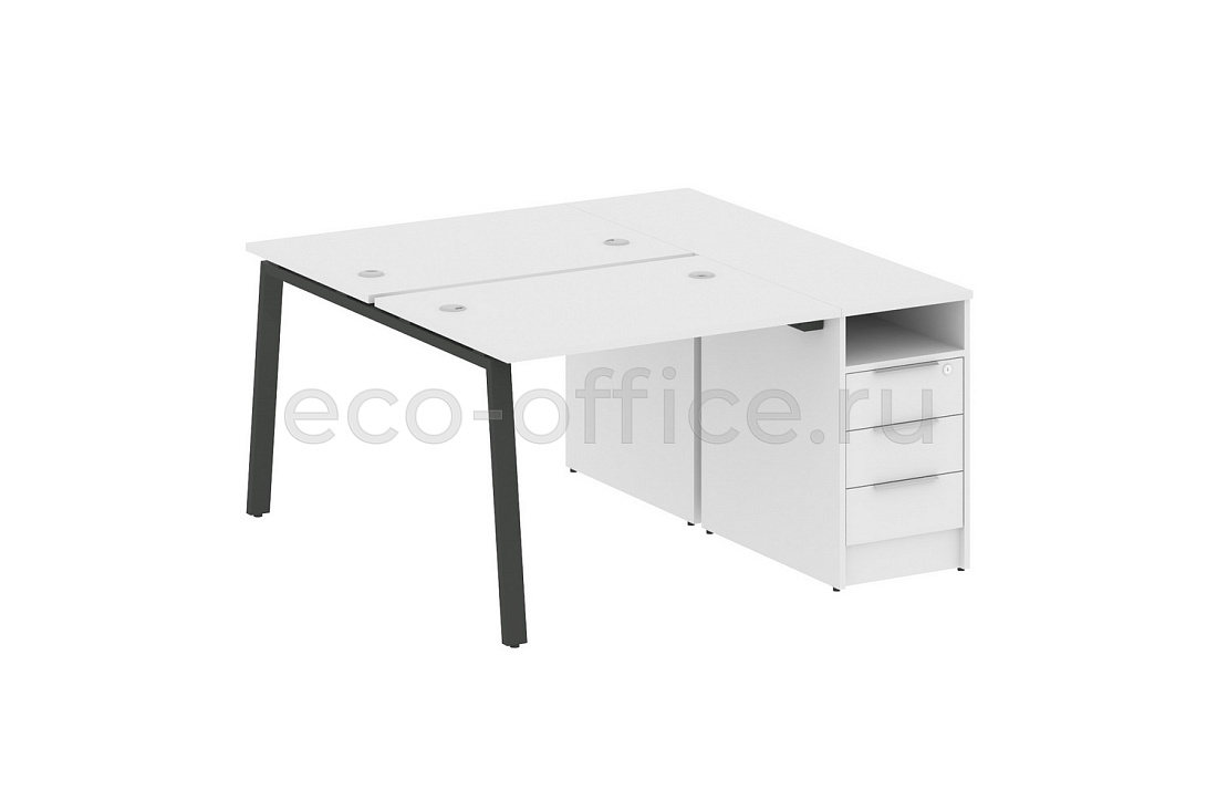 Рабочая станция с опорной тумбой METAL SYSTEM STYLE БА.РС-СТП-2.1 Белый / Антрацит металл  стоимость