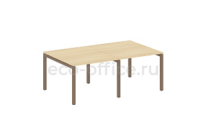 Стол переговорный (2 столешницы) METAL SYSTEM QUATTRO 5x5 50БП.ПРГ-2.1 Акация Лорка / Мокко металл фото