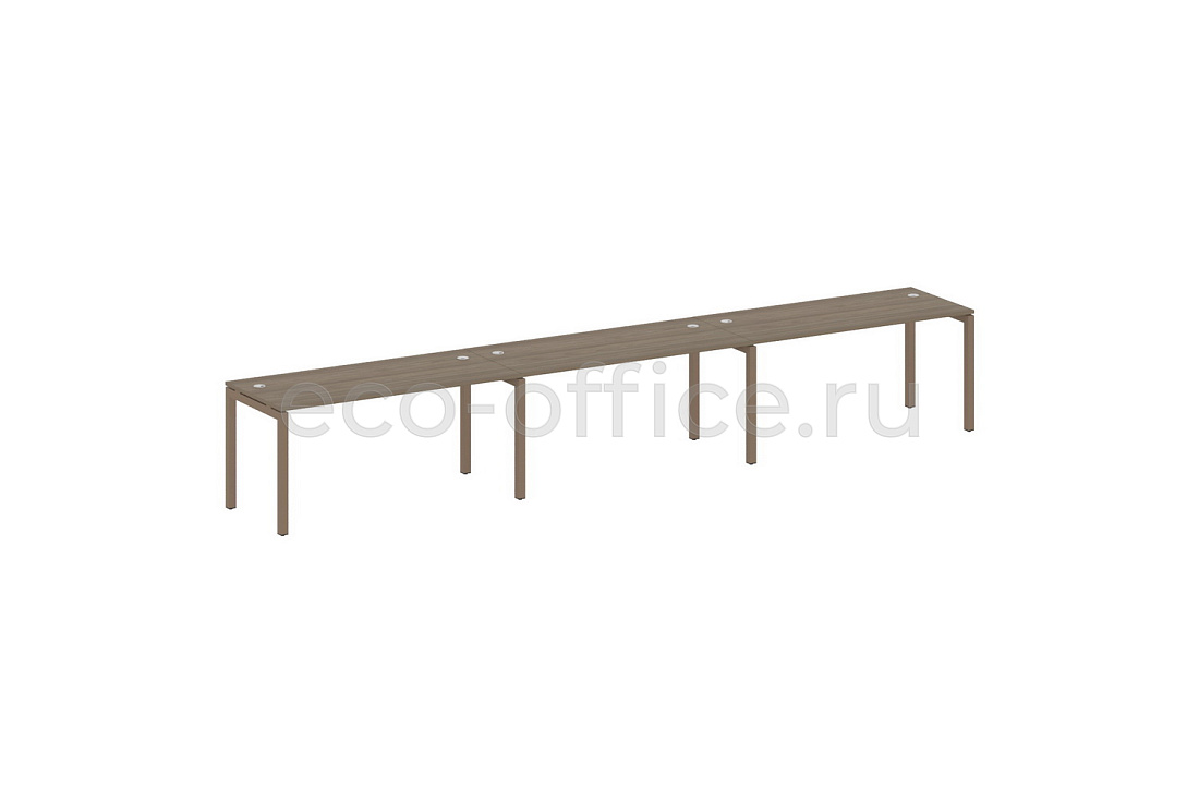 Рабочая станция на 3 рабочих места METAL SYSTEM QUATTRO 5x5 50БП.СМ-3.4 Вяз Благородный / Мокко металл  стоимость