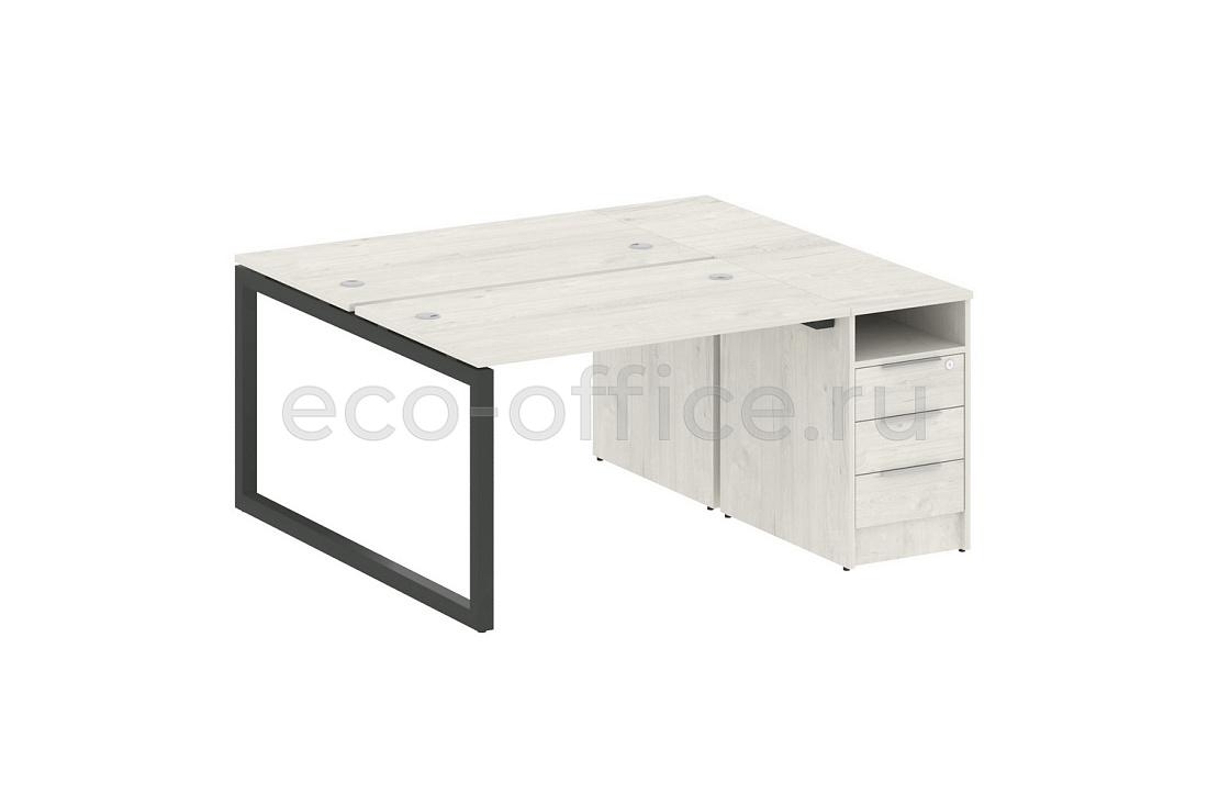 Рабочая станция с опорной тумбой METAL SYSTEM QUATTRO 5x5 50БО.РС-СТП-2.2 Дуб Наварра / Антрацит металл   стоимость