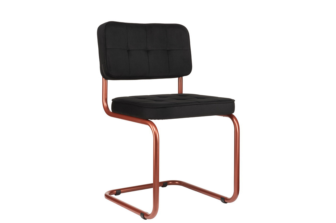 комплект конференц-кресел eco-chair colombo comfort clm-05 чёрный велюр / терракот метал фото